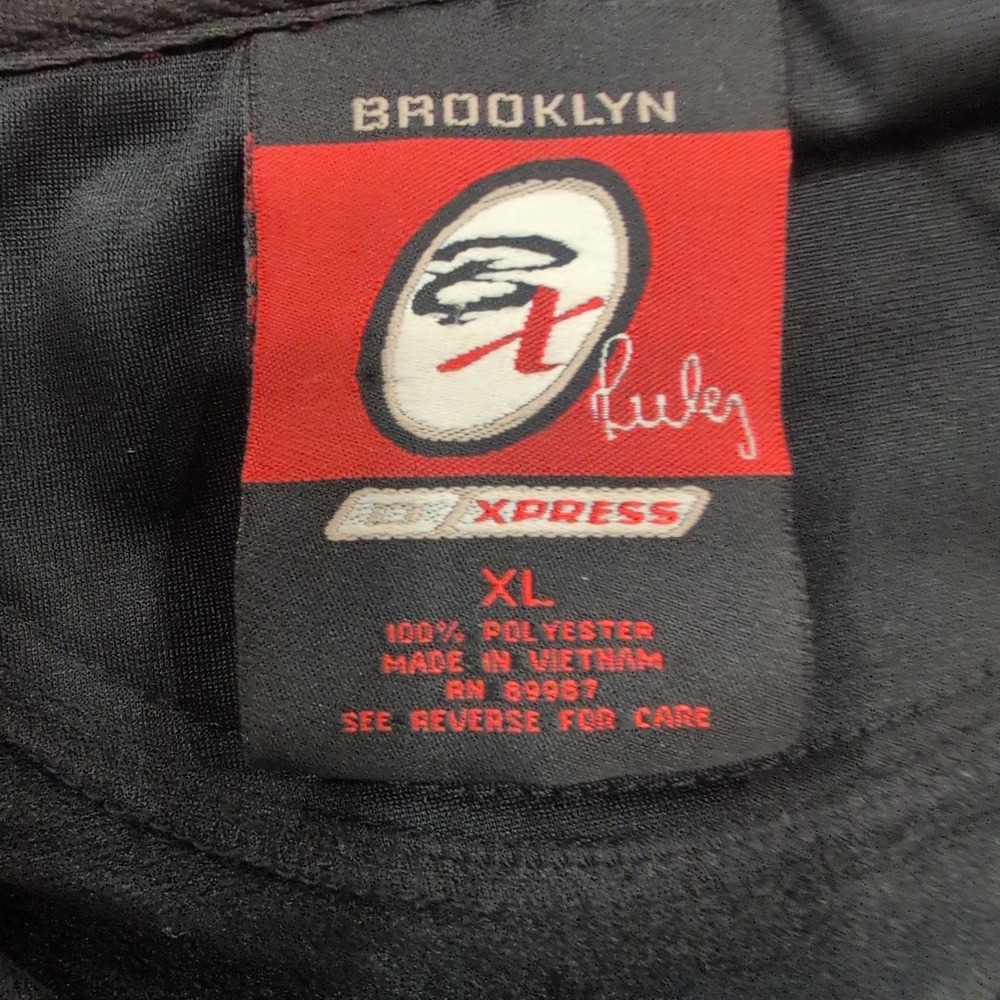 Brooklyn Athletic Dept Athletes Collect Short Sleeve Track Jacket XL Black Red - Picture 2 of 5